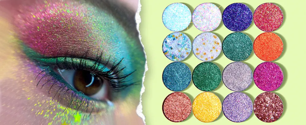 Glitter Butter Sparkle Eyeshadow Palette 16 Colorful Holographic Multichrome Iridescent Chameleon Makeup Palette Shimmer Highlighter Metallic Eye Shadow Rainbow Eyeshadow Pallets - eyeshadow