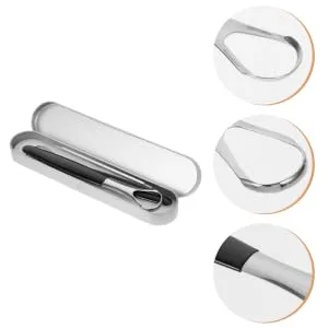 1 Set Scraper Spoon Oral Cleaning Tools Coating Tounge Scraper Stainless Steel Portable Accessories - product information 4