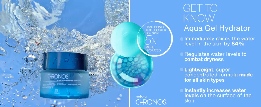 Chronos Aqua Plumping Bio-Hydrating Serum 30ml - Gent to know aqua gel hydrator for 5x more hyaluronic acid produced by the skin