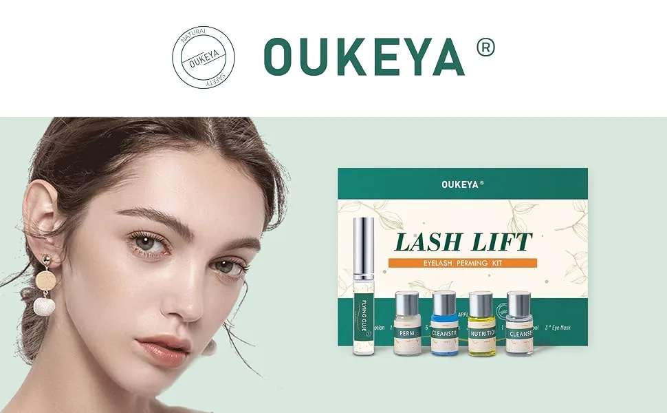 Lash Lift Kit Eyelash Perm Kit Professional Semi-Permanent for Perming Curling and Lifting Eyelashes Suitable for Salon Home Use - OUKEYA Lash Lift Kit