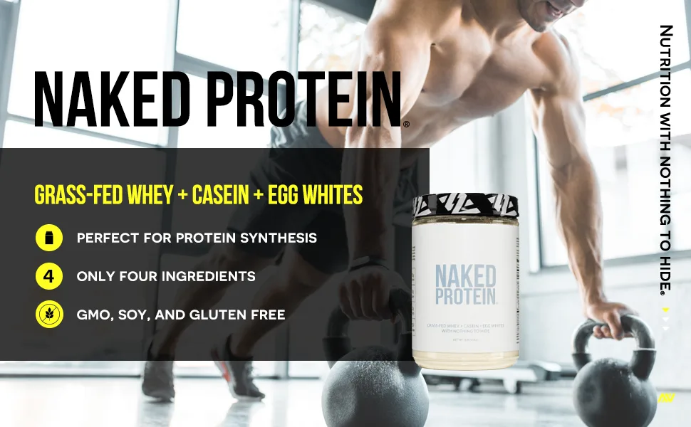 Naked Protein Powder Blend - Egg, Whey and Casein Protein Blend 1 Pound (Pack of 1) - protein powder blend, the slender blend protein world, whey casein blend protein powder, naked