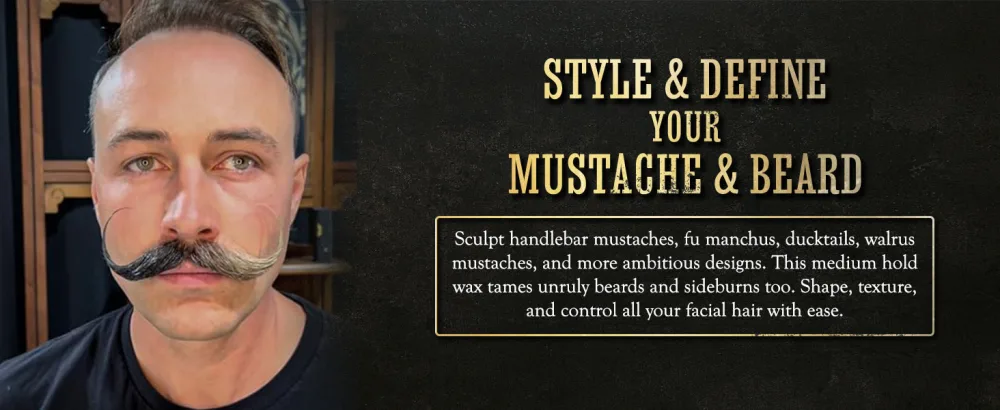Black Magic Mustache Wax | Bare Bones | Hide Grey Hair In Beard Or Moustache | Medium Hold 1 oz Tin | No Heat Source Required | Unscented - Black Magic Bare Bones-BB-Slider2