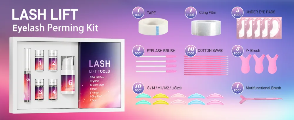 Lash Lift Kit & Brow Lamination Kit 2 IN 1 Semi-Permanent Eyebrow Lamination Kit & Eyelash Perm Kit Quick Curling Perming with Complete Tools DIY Salon & Home Use Lasts for 4-6 Weeks - brow lamination kit