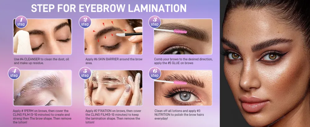 Lash Lift Kit & Brow Lamination Kit 2 IN 1 Semi-Permanent Eyebrow Lamination Kit & Eyelash Perm Kit Quick Curling Perming with Complete Tools DIY Salon & Home Use Lasts for 4-6 Weeks - brow lamination kit