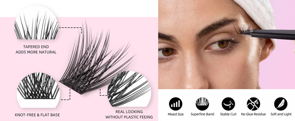 Lash Clusters Self-Application DIY Lashes Individual Lashes 3D Effect Segmented Lashes Natural Soft Wispy False Eyelashes BY YUANZHIJIE(style-81-0.07-C-MIX) 81 0.07-C-MIX - lashes