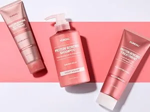 KUNDAL PROTEIN BONDING SET SHAMPOO 500ml + TREATMENT 250ml + NO WASH TREATMENT 50ML VIOLET MUGUET - kundal Protein bonding shampoo and treatment set_Violet muguet A+3