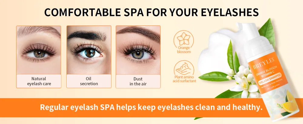 Eyelash Extension Cleanser BREYLEE Lash Shampoo for Extensions Lash Cleanser Lash Bath Lash Cleaner Lash Cleaning Kit with Rinse Bottle+Brush+Pad for Professional & Self - product information 1