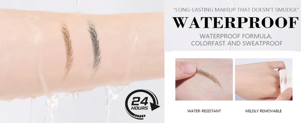 Brown Eyebrow Liquid Pencil with Two Tipped Micro-Fork Waterproof & Smudge Proof Liquid Eyeliner Felt Tip Applicator High Pigmented Liner Long-Lasting Quick Drying for Women 01 Brown #01 Brown - Brown Eyebrow Liquid eyeliner Pencil with Two Tipped Micro-Fork, Waterproof Long-Lasting