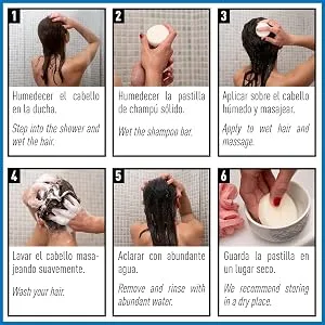 Valquer Shampoo Bar Sulfates Free Soap Free No Plastics 100% Vegan and Cruelty - Free - Zero waste & Eco -Friendly 50 gr (Dry Hair) Foaming effect - How to use