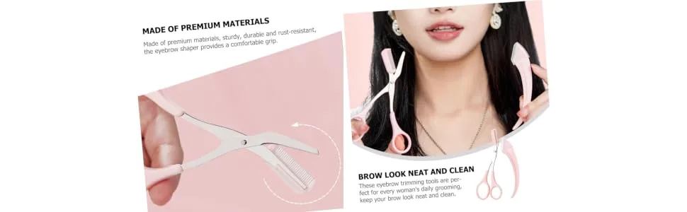 Eyebrow Trimmer Kit for WomenCurved Razor Comb and Precision Scissors for Eyebrow Grooming and Shaping - product information 4