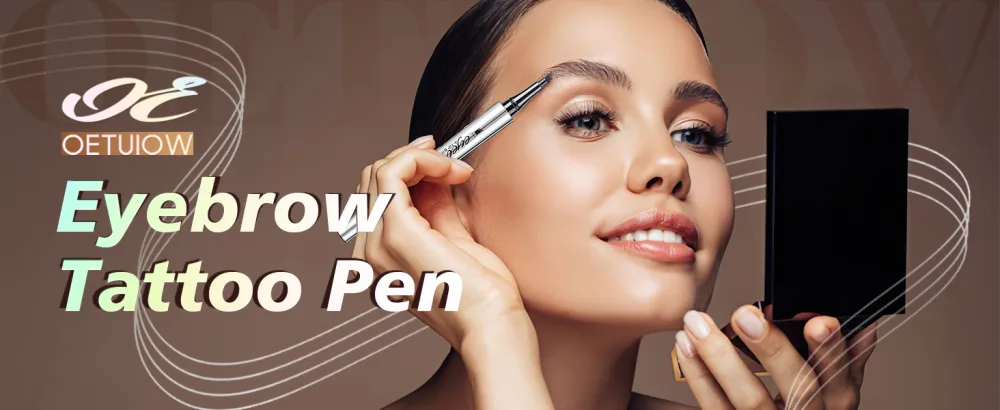 Eyebrow Pencil Eyebrow Microblading Pen - Microblading Eyebrow Pen With 4 Micro-Fork Tips Waterproof Brow Pencil Long-Lasting Eye Brow Pencils for Women Natural Brows (Black) - product information 1