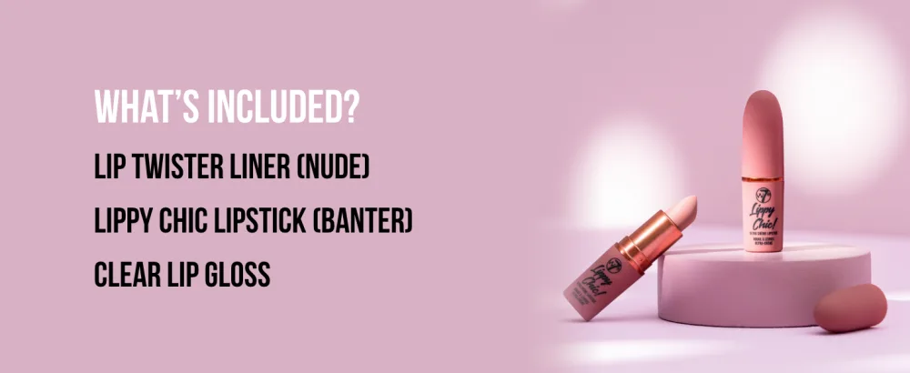W7 Lippy Essentials - 3 Piece Set - Lipstick Lip Liner & Gloss - Nude - product information 4