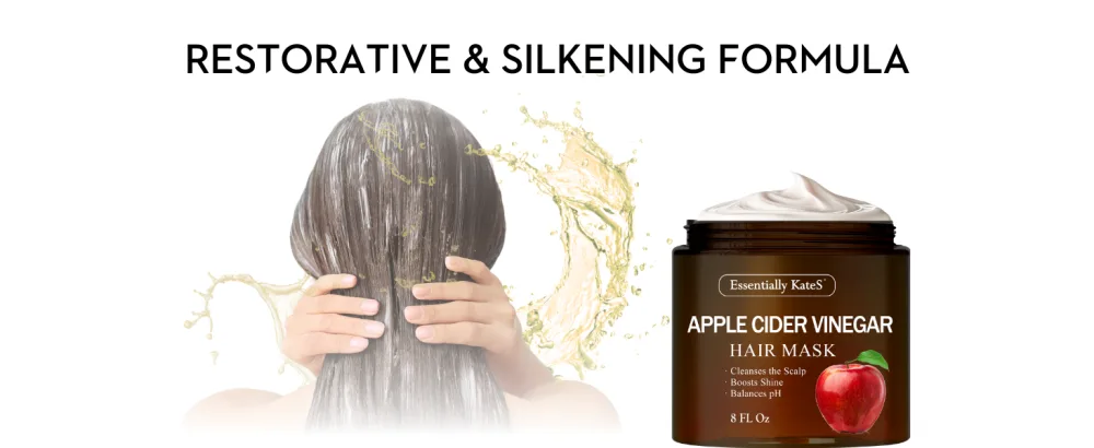 Apple Cider Vinegar Hair Mask 8 Fl Oz - Support Smoothness Strength & Shine - Fight Itchy Scalp and Soften Strands - Deep Hydration - paradise