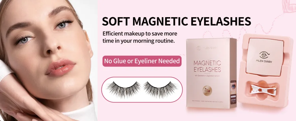 Dual Magnetic Eyelashes Soft Magnetic Lashes Without Eyeliner Reusable Lightweight Magnetic False Eyelashes with Applicator for Natural Makeup No Need Glue Style E-MSTX - Style F-JZBD