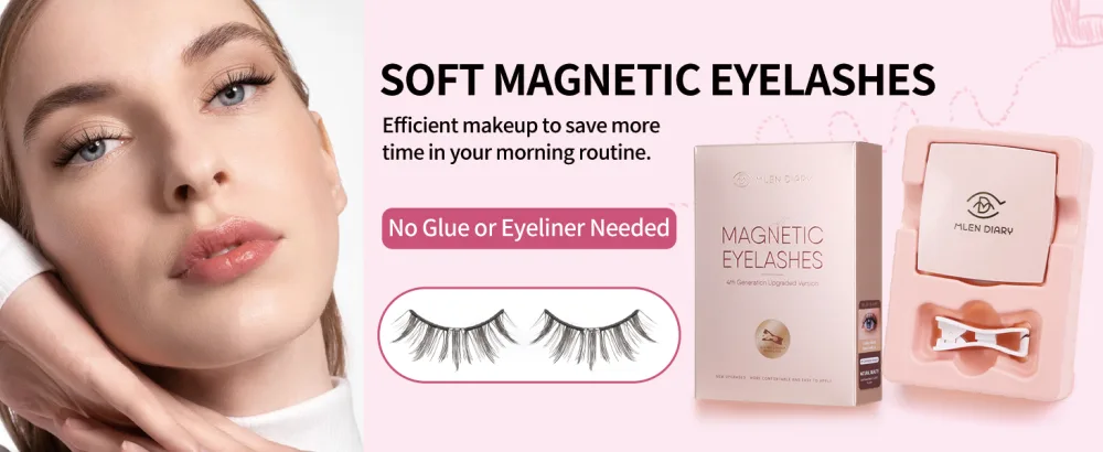 Dual Magnetic Eyelashes Soft Magnetic Lashes Without Eyeliner Reusable Lightweight Magnetic False Eyelashes with Applicator for Natural Makeup No Need Glue - product information 1