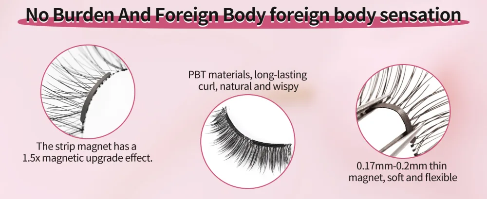 Dual Magnetic Eyelashes Soft Magnetic Lashes Without Eyeliner Reusable Lightweight Magnetic False Eyelashes with Applicator for Natural Makeup No Need Glue - product information 6