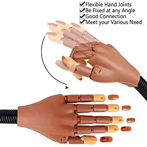 Nail Trainning Practice Hand with 200 PCS Nails - Nail Display Manicure Supply - Flexible Movable False Fake Hands for Nail Manicure-Best Manicure DIY Print Practice Tool 202 Piece Set - product information 3