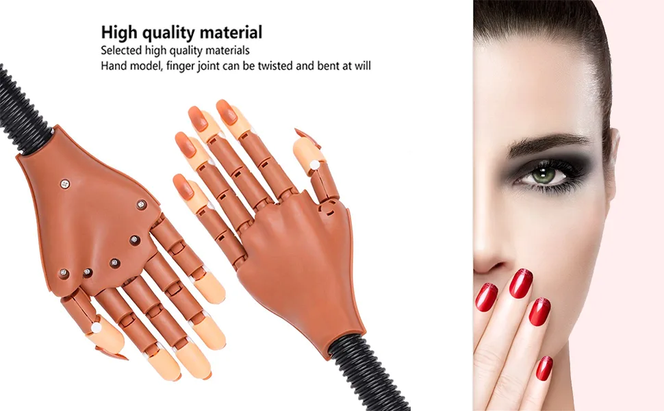 Nail Trainning Practice Hand with 200 PCS Nails - Nail Display Manicure Supply - Flexible Movable False Fake Hands for Nail Manicure-Best Manicure DIY Print Practice Tool 202 Piece Set - product information 6