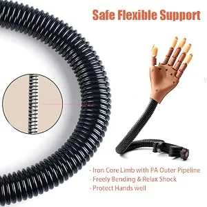 Nail Trainning Practice Hand for Acrylic Nail-Flexible Nail Training Hand Kits, False Fake Mannequin Model Train Hand with 300 PCS Nail Tips, Nail Files A-Practice Hand Set - safe flexible support
