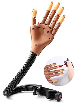 Nail Trainning Practice Hand for Acrylic Nail-Flexible Nail Training Hand Kits, False Fake Mannequin Model Train Hand with 300 PCS Nail Tips, Nail Files A-Practice Hand Set - Upgrade mannequin practice train hand