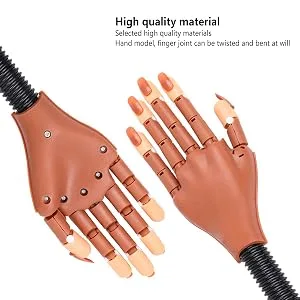 Nail Train Practice Hand for Acrylic Nails-Flexible Moveable Nail Trainning Practice Hand Kits, False Fake Mannequin Hands For Nails Practice DIY Print Practice Tool with 100 PCS Fake Nail Tips Training Hand - product information 4