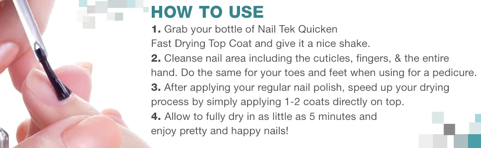 Nail Tek Quicken, Fast Drying Top Coat for All Nail Types, 0.5 oz, 1-Pack Quicken Top Coat 0.5 Fl Oz (Pack of 1) - Nail Tek Quicken, Fast Drying Top Coat For All Nail Types, 0.5 oz