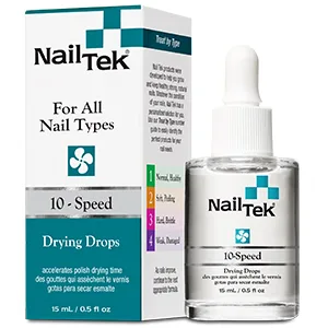 Nail Tek 10-Speed, Polish Drying Drops for All Nail Types, 0.5 oz, 1-Pack 0.5 Fl Oz (Pack of 1) 10-Speed Drying Drops - Nail Tek 10-Speed, Polish Drying Drops for All Nail Types, 0.5 oz