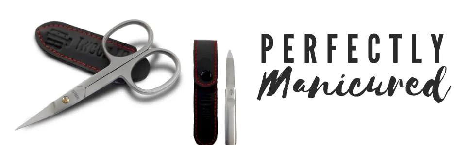 Nail Scissors | Premium Manicure scissors for Professionals, Hand Sharpened Cuticle Scissors and Nail File | fingernail scissors For Eyebrows,Nose Hair & Beard |Premium Quality Toenail Scissors - Nail scissor and nail file kit image | Perfectly Manicured