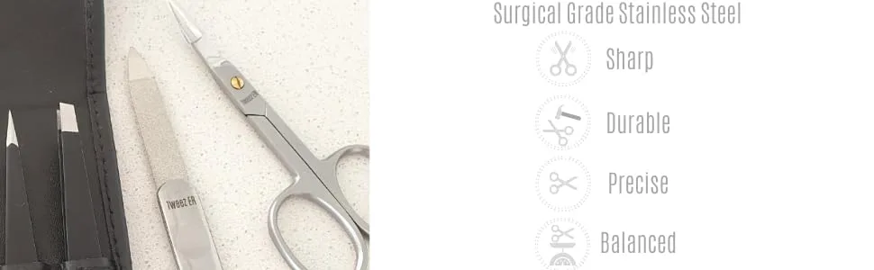 Nail Scissors | Premium Manicure scissors for Professionals, Hand Sharpened Cuticle Scissors and Nail File | fingernail scissors For Eyebrows,Nose Hair & Beard |Premium Quality Toenail Scissors - nail scissor with bullet points