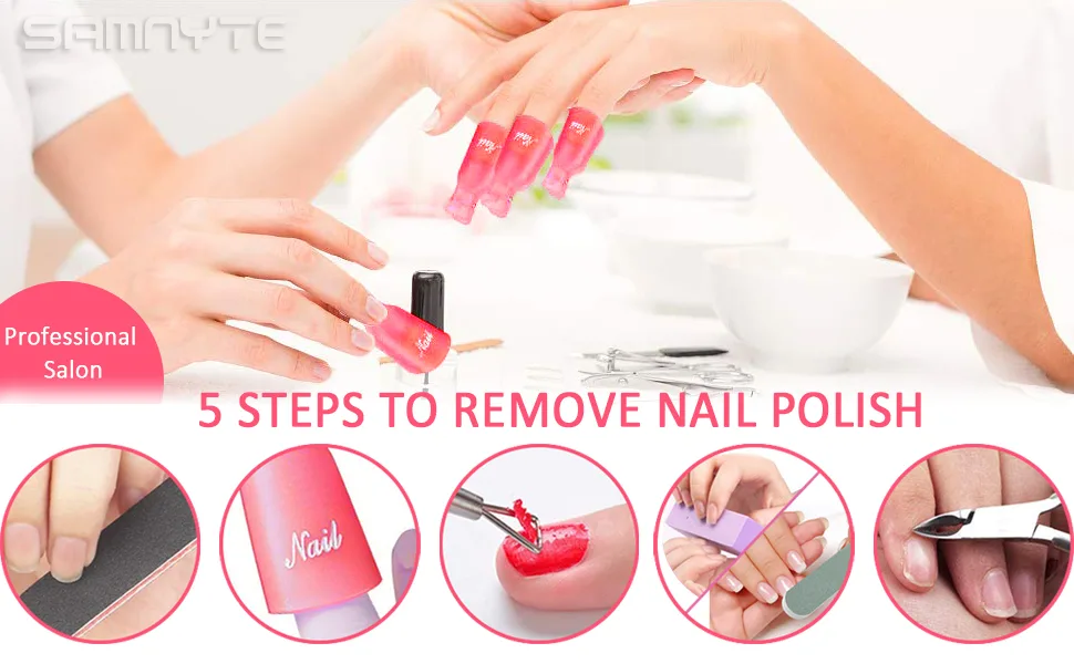 Nail Polish Remover Tool Kit, Triangle Cuticle Peeler Scraper, Cuticle Pusher, Cuticle Nipper, Cuticle Clippers, Nail Polish Remover Clips, Double Sided Nail Buffer Files, Buffer Block Grits - product information 2
