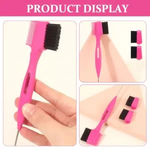 1 Set Steel Needle Eyebrow Brush Combs Brow Comb Eye Brow Brush Comb Eyebrow Brush and Comb Eyelash Styler Nylon Wool - product information 2