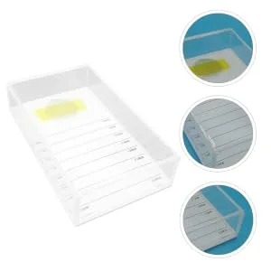 1pc Box Eyelash Storage Box Makeup Supplies Hand Held Mirror False Eyelash Holder Lash Pallet Clear Tray Floral Boxes Eyelash Extension Pallet With Cover White - product information 1