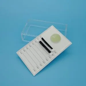 1pc Box Eyelash Storage Box Makeup Supplies Hand Held Mirror False Eyelash Holder Lash Pallet Clear Tray Floral Boxes Eyelash Extension Pallet With Cover White - product information 3