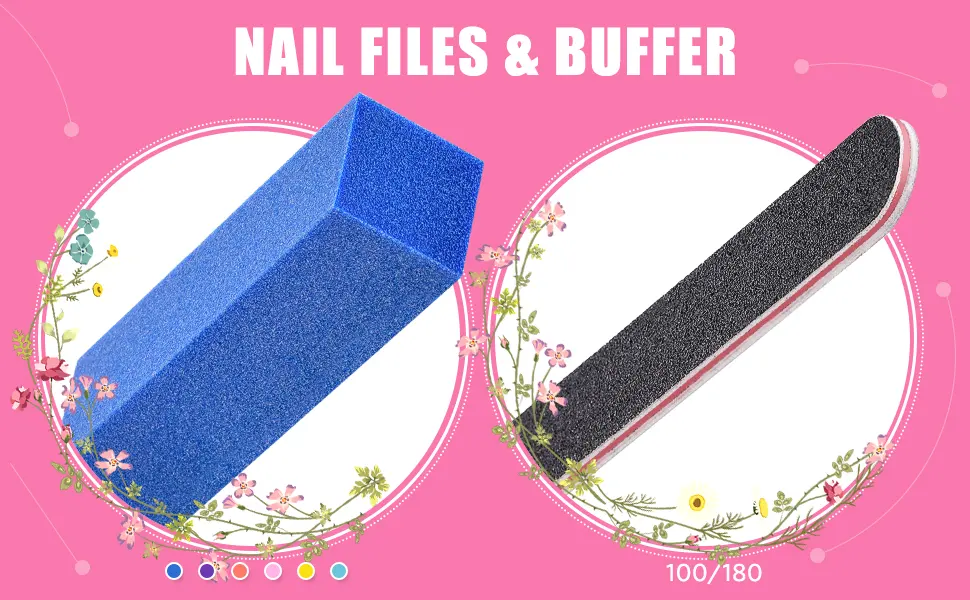 Nail Files and Buffer, TsMADDTs Professional Manicure Tools Kit Rectangular Art Care Buffer Block Tools 100/180 Grit 12Pcs/Pa(Black) 6pcs 100 180 Grit & 6pcs Buffer - Nail file and Buffer