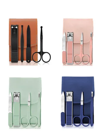 Nail Clipper Set Manicure Set Men Aceoce Travel Luxury Manicure Grooming Kit Gift for Men Lovers Parents Black - Base Nail clipper set