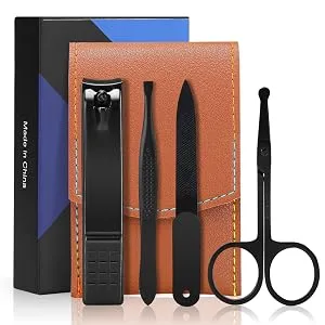 Nail Clipper Set Manicure Set Men Aceoce Travel Luxury Manicure Grooming Kit Gift for Men Lovers Parents Black - product information 12