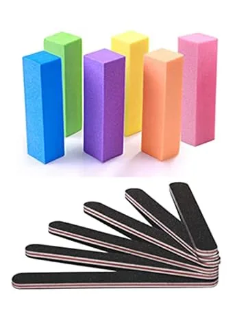 Nail Buffers Blocks, TsMADDTs 13pcs Nail Files and Buffers Sanding Buffer for Acrylic Nails 3 Way Buffing File 60 60 100 Grit with Brush Pedicure Manicure Tool - Nail files