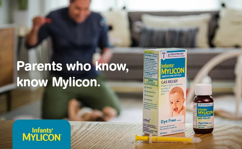 Mylicon Gas Relief Drops for Infants and Babies, Dye Free Formula, 1 Fluid Ounce - Parents who know DF1