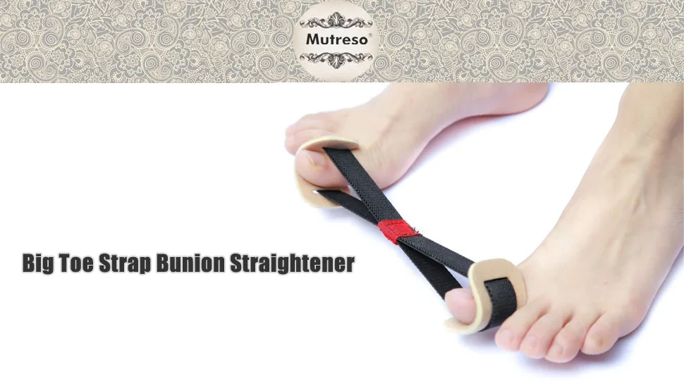 Mutreso Big Toe Strap Bunion Straightener Stretchy Belt Toe Stretcher Alignment Hallux Valgus Corrector Foot Pain Relief - product information 1