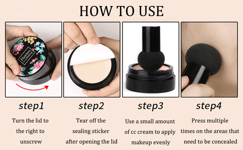 Mushroom Head Air Cushion CC Cream, Concealer Lasting Nude Makeup Moisturizing BB Liquid Foundation, Even Skin Tone Makeup Base Primer A-Natural - product information 7