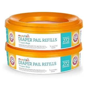 Munchkin Arm & Hammer Diaper Pail Refill Rings, 544 Count, 2 Pack (272 Count Each) 272 Count (Pack of 2) - refill rings