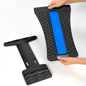 Multi-Level Back Stretcher Device, Lumbar Back Stretching Device, Memory Foam Lumbar Pillow Back Pain Support for Office Chair and Pain Relief(Blue) Blue Black - Assembly-1