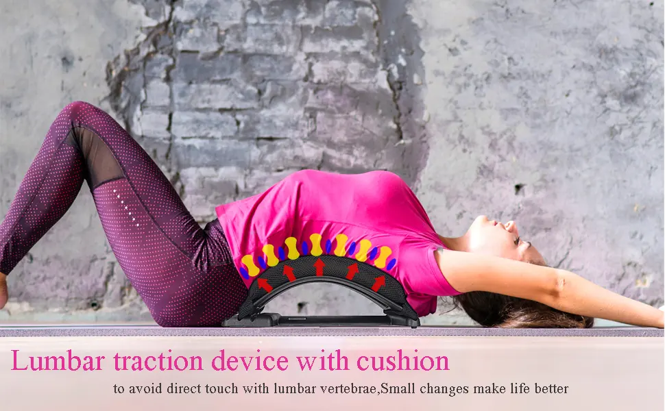 Multi-Level Back Stretcher Device, Lumbar Back Stretching Device, Memory Foam Lumbar Pillow Back Pain Support for Office Chair and Pain Relief(Blue) Blue Black - back stretcher cushion