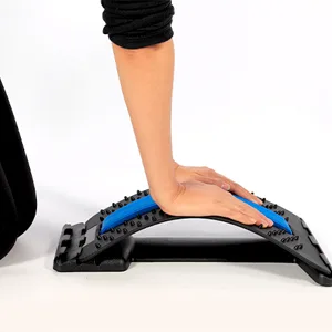 Multi-Level Back Stretcher Device, Lumbar Back Stretching Device, Memory Foam Lumbar Pillow Back Pain Support for Office Chair and Pain Relief(Blue) Blue Black - Usage Instructions -1