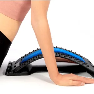 Multi-Level Back Stretcher Device, Lumbar Back Stretching Device, Memory Foam Lumbar Pillow Back Pain Support for Office Chair and Pain Relief(Blue) Blue Black - Usage Instructions -2