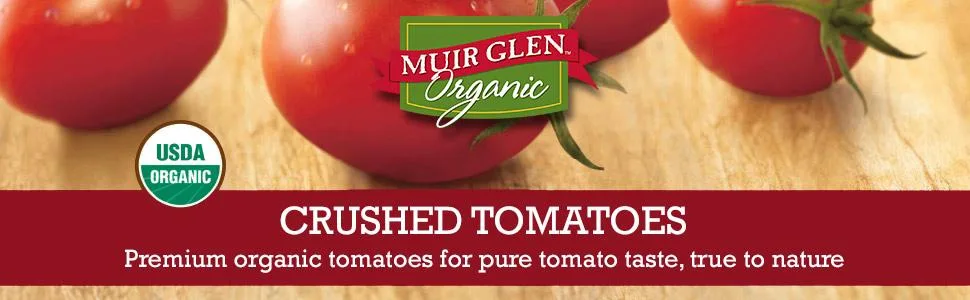 Muir Glen Canned Tomatoes, Organic Crushed Tomatoes with Basil, No Sugar Added, 28 oz - product information 1