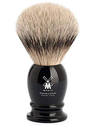 MHLE CLASSIC Silvertip Badger Luxury Natural Shaving Brush Large Black - B005ATV438