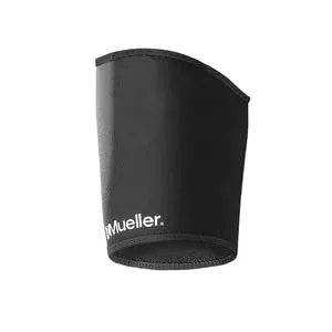 Mueller Sports Medicine Neoprene Thigh Sleeve, Black, Large - mueller