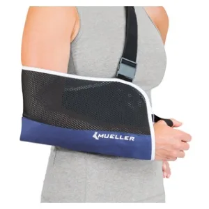 Mueller Sports Medicine Adjustable Arm Sling, For Men and Women, Black/Blue, One Size Fits Most Blue W/Black Mesh - product information 8