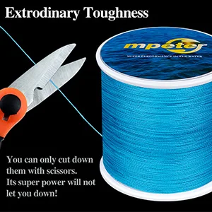 mpeter Armor Braided Fishing Line, Abrasion Resistant Braided Lines, High Sensitivity and Zero Stretch, 4 Strands to 8 Strands with Smaller Diameter Blue 128-Yard/10LB - product information 3